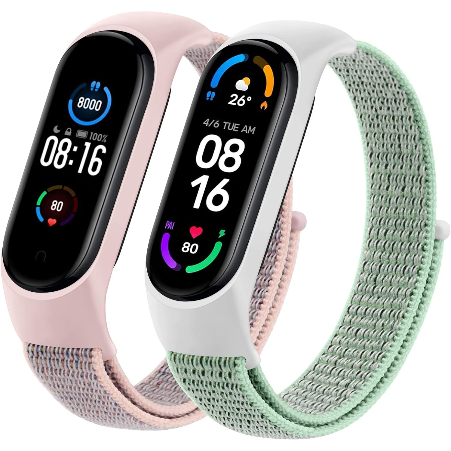 Nylon Bands Compatible with Xiaomi Mi Band 6 Bands & Xiaomi Mi Band 5 Straps & Amazfit Band 5 for Women Men,