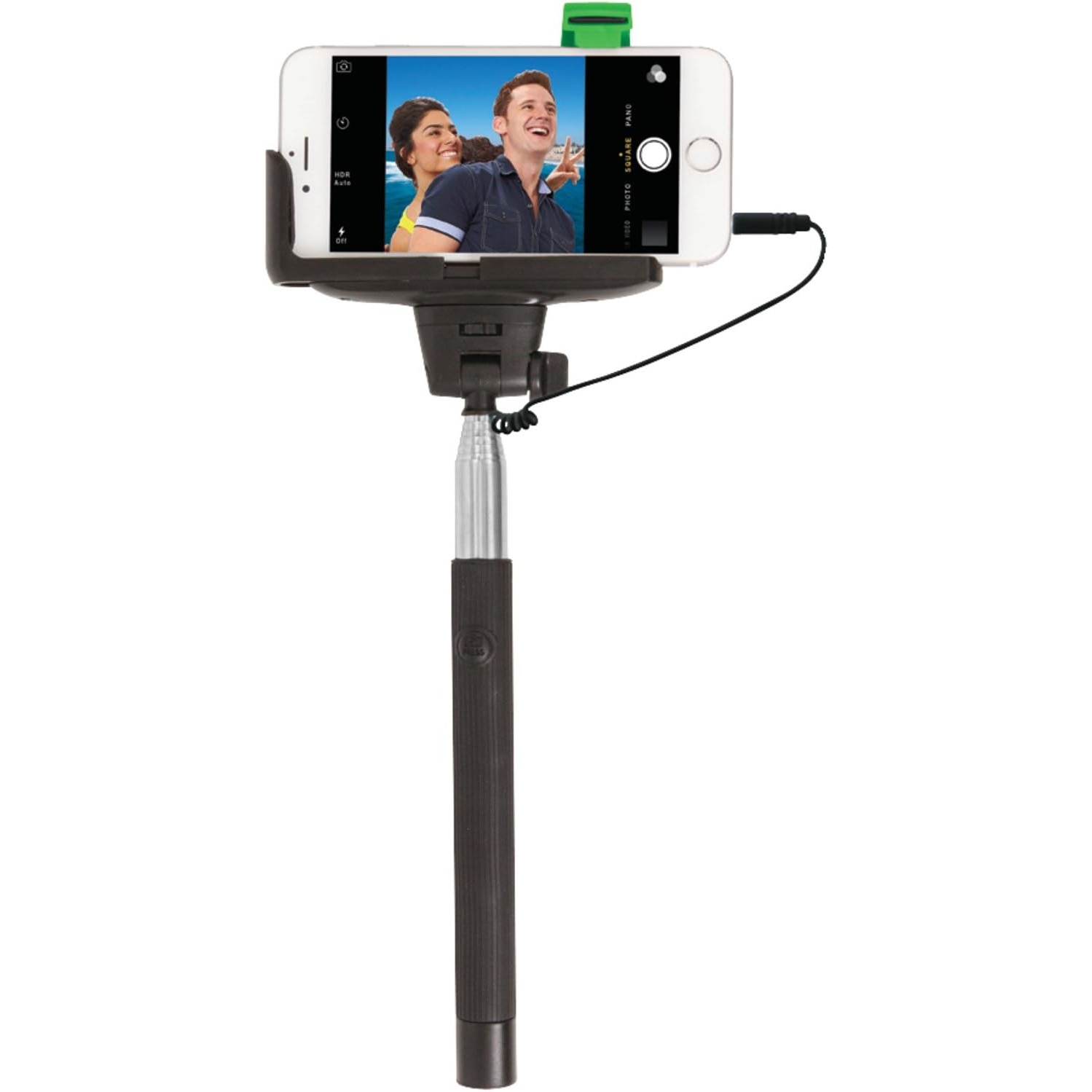 Selfie Stick with Wired Shutter for iPhone 4/5/5s/6/6s & Samsung Galaxy S III/4 - Black