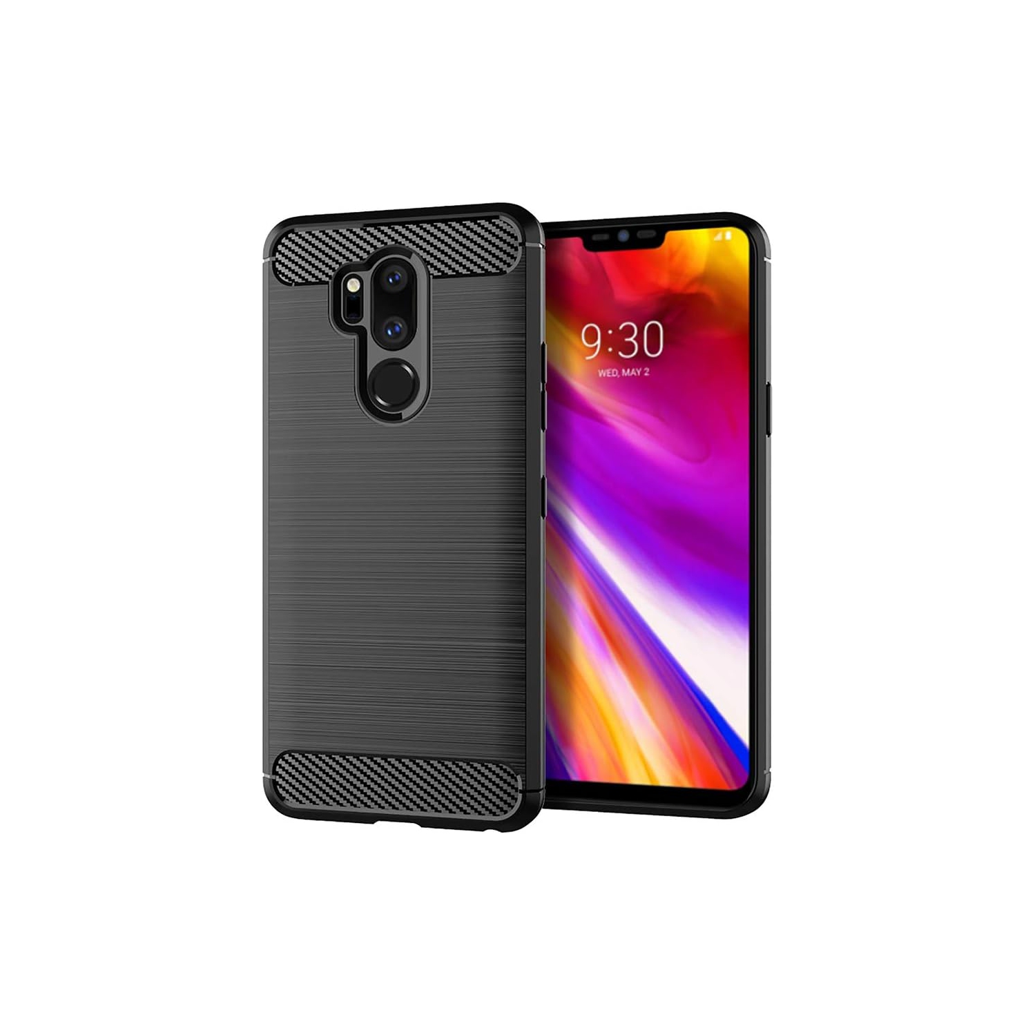 Phone Case for LG G7 ThinQ with Tempered Glass Screen Protector Cover and Cell Accessories Soft LGG7 One G 7