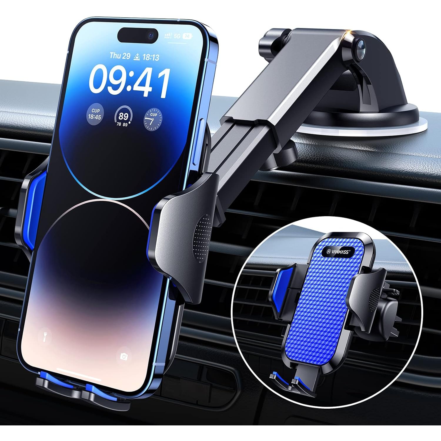 2023 Upgraded】Phone Holder Car,【Strong Suction & Max Protection】Cell Phone  Holder Car for Dashboard Windshield