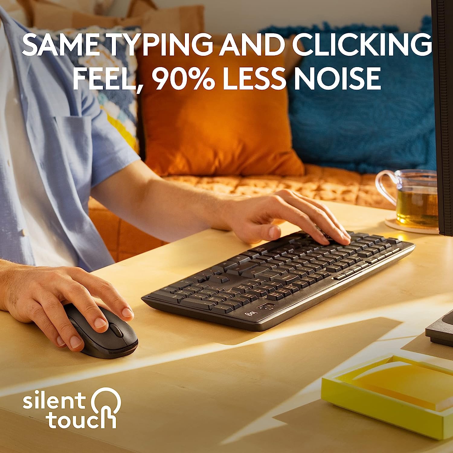 MK295 Wireless Mouse & Keyboard Combo with SilentTouch Technology, Full Numpad, Advanced Optical Tracking,