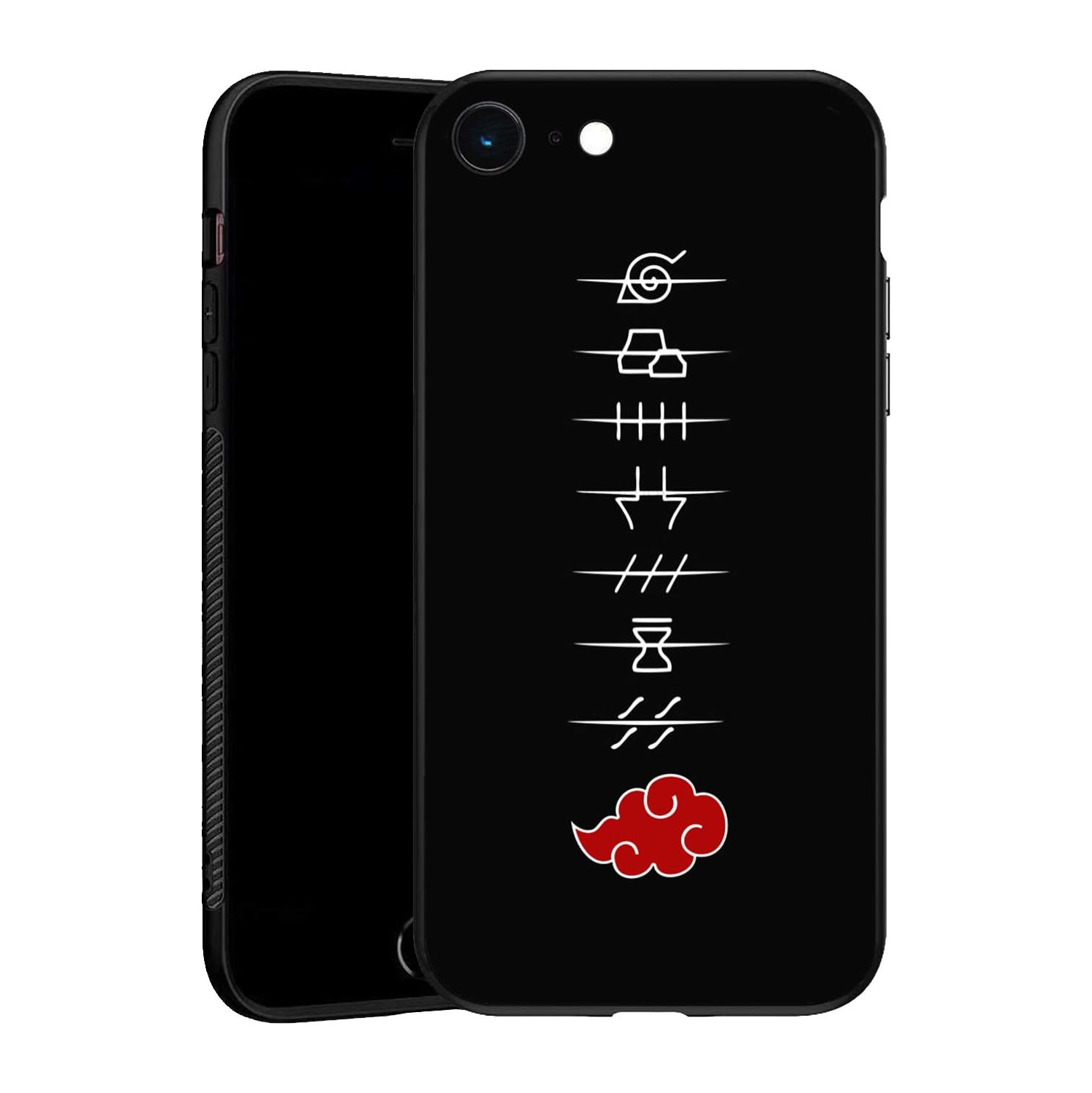 iPhone SE 2020, iPhone 7/8 Case, Ultrathin Black TPU Cases Cover for iPhone 7/8, Naruto- Akatsuki Village Symbols