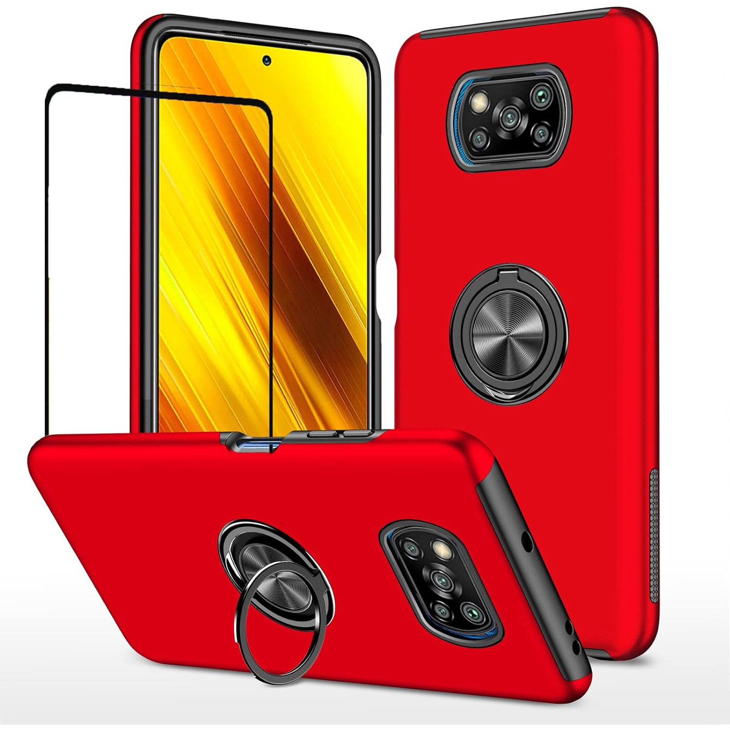 for Xiaomi Poco X3 NFC Case with Screen Protctor,Poco X3 NFC Phone Case,Military-Grade Protective Dual Layer Heavy Duty