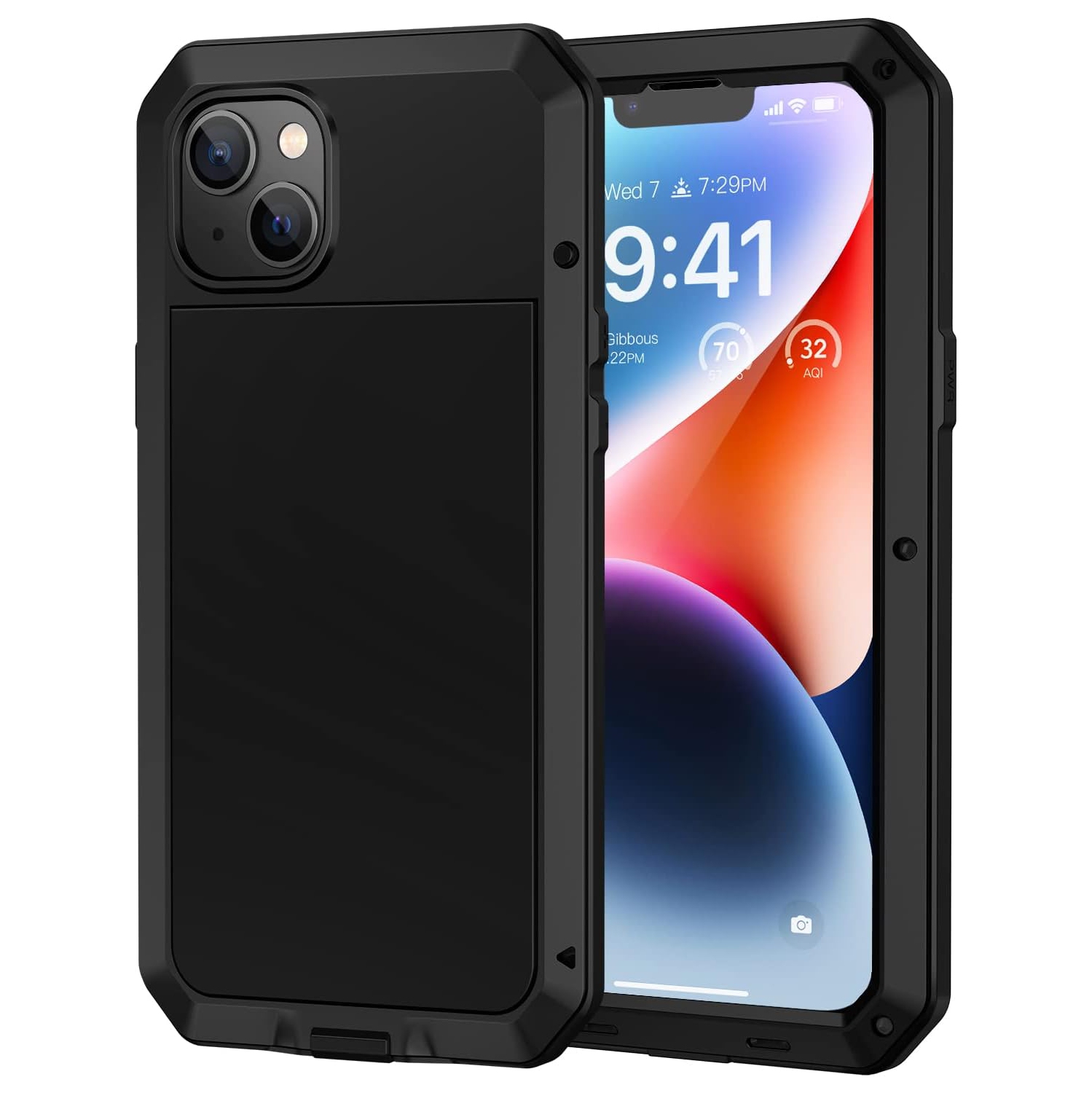 iPhone 14 Case, Heavy Duty Shockproof [Tough Armour] Metal Case with Built-in Screen Protector, 360 Full Body