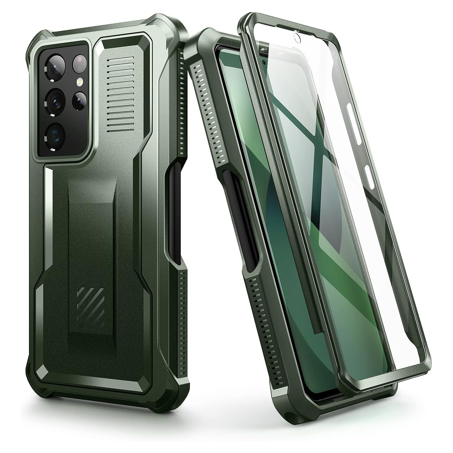 Case for Samsung Galaxy S21 Ultra with Built-in Screen Protector Military Grade Armour Heavy Duty Front and Back