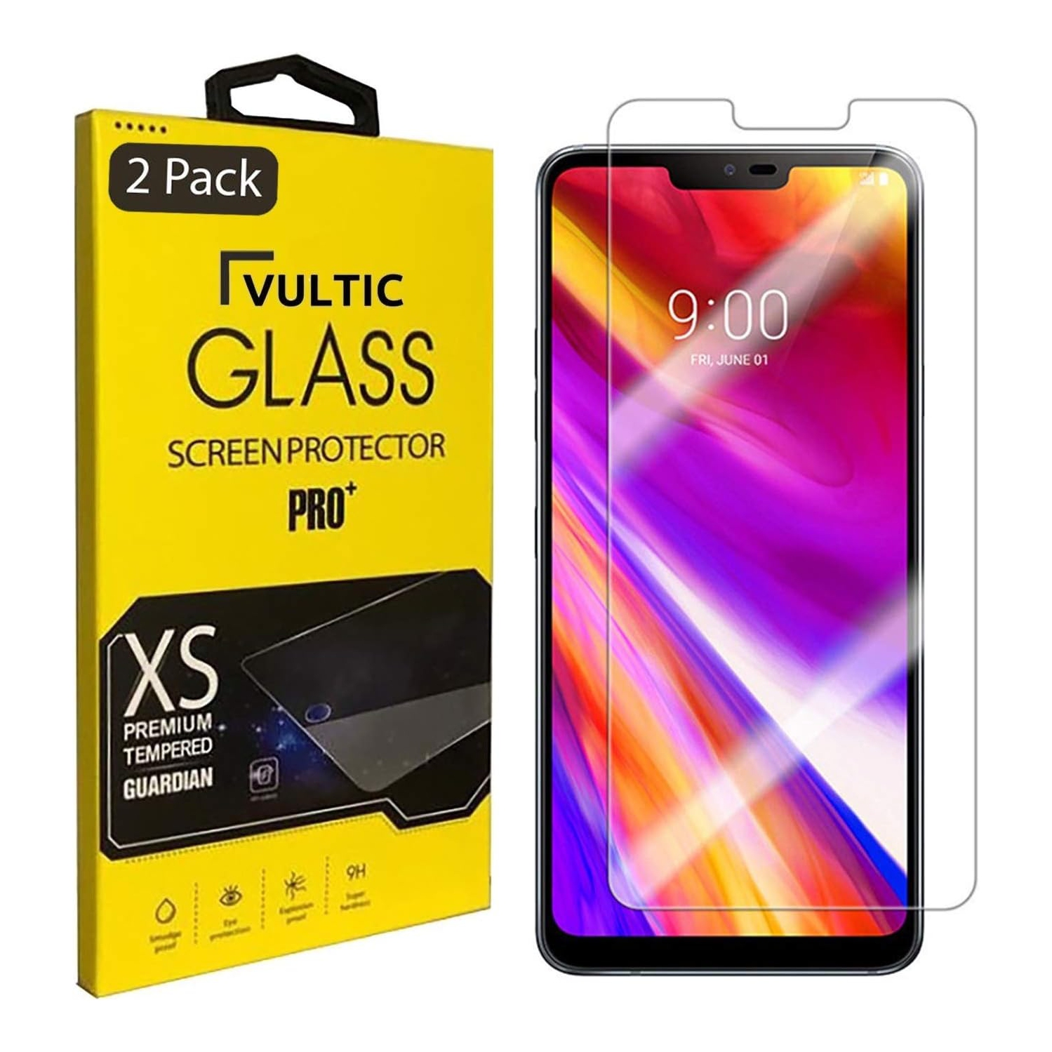 [2 Pack] Screen Protector for LG G7 ThinQ/LG G7 One/LG G8 ThinQ [Case Friendly], Tempered Glass Film Cover