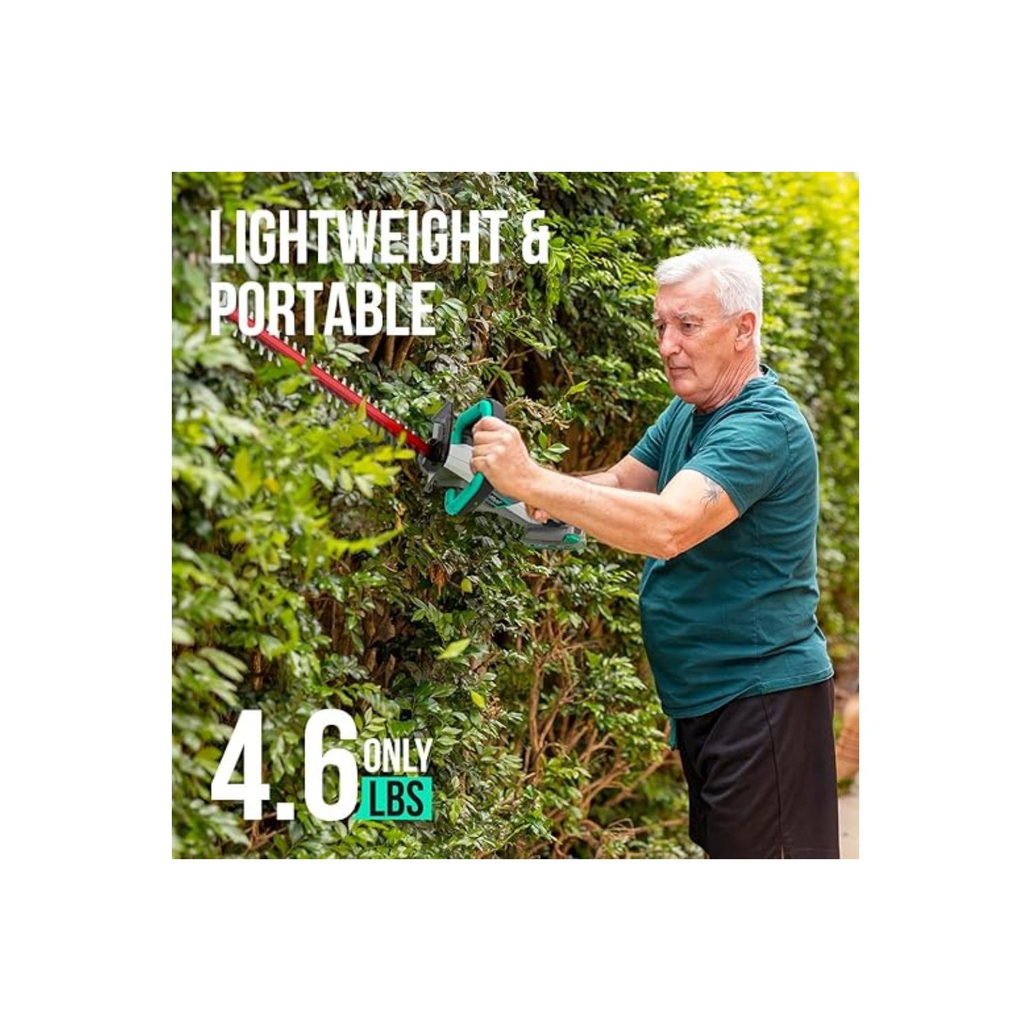 Litheli 20V Cordless Hedge Trimmer 20 Inch with 2.0Ah Battery and Charger Included