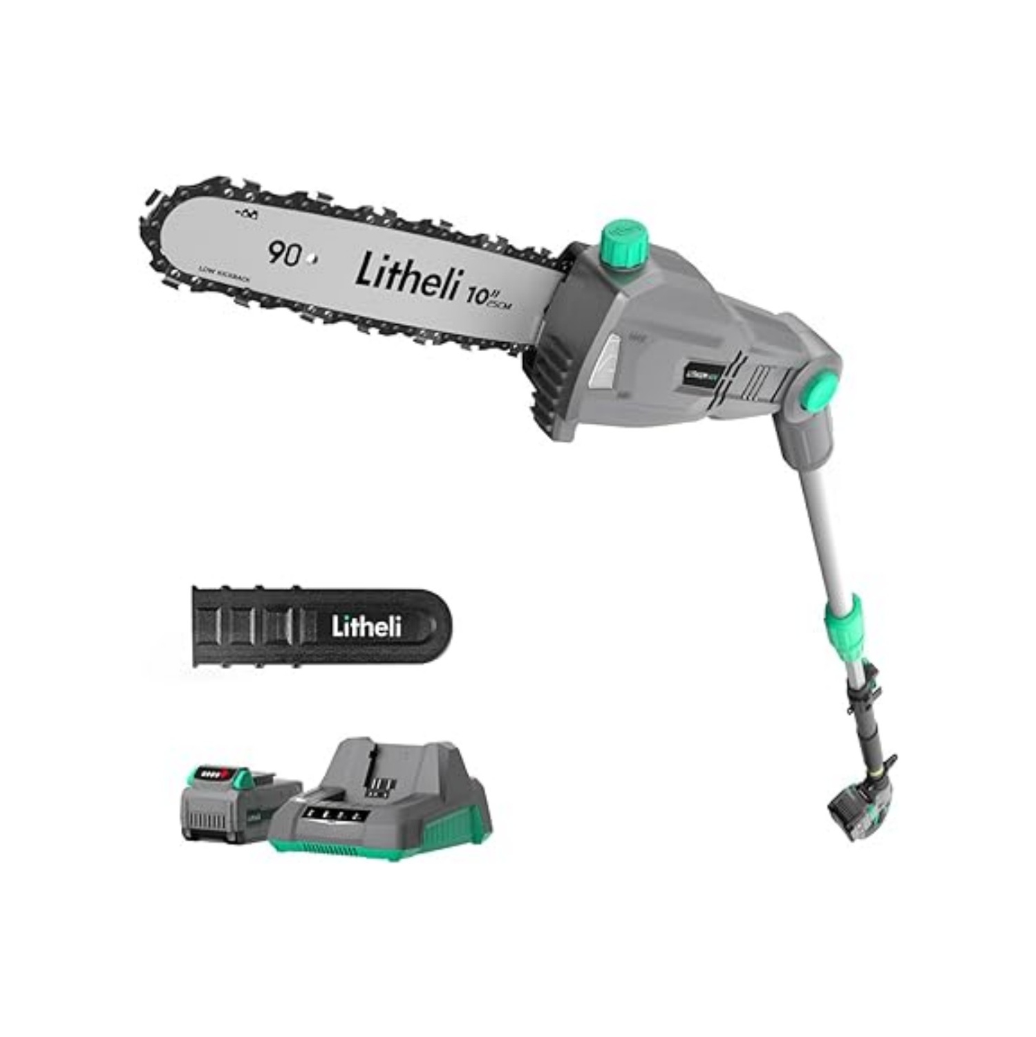 Scie à poteau sans fil Litheli, 2,5&nbsp;Ah 40&nbsp;V de 10 po et chargeur inclus