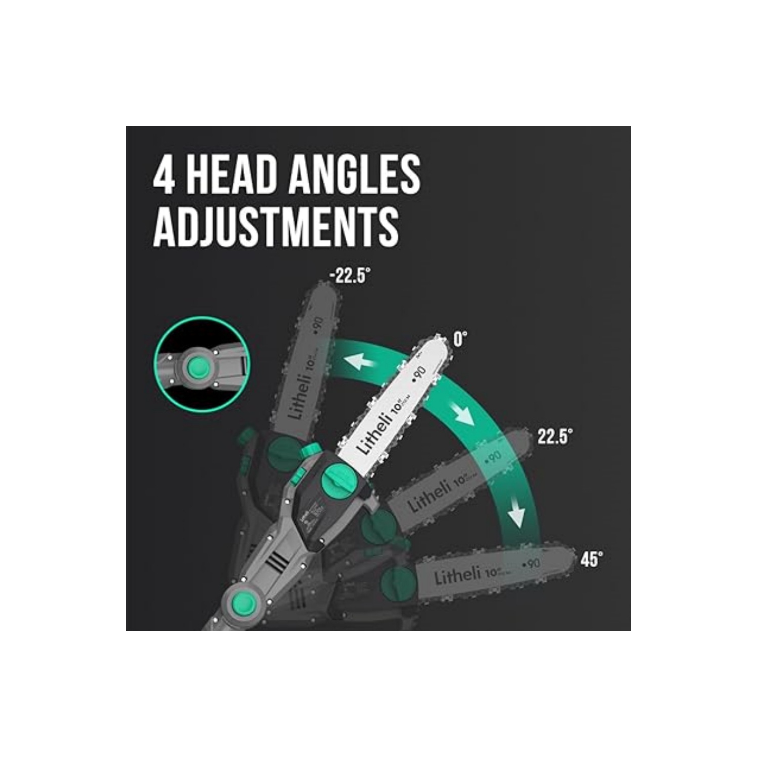 Scie à poteau sans fil Litheli, 2,5&nbsp;Ah 40&nbsp;V de 10 po et chargeur inclus