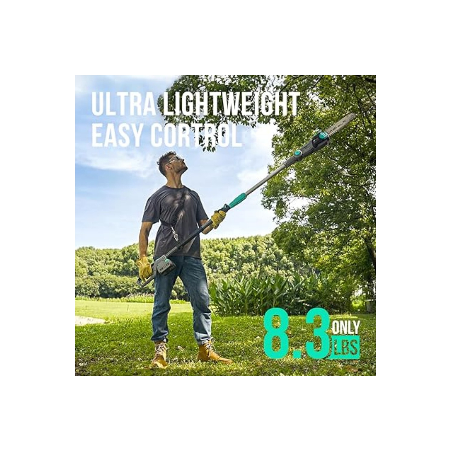 Scie à poteau sans fil Litheli, 2,5&nbsp;Ah 40&nbsp;V de 10 po et chargeur inclus