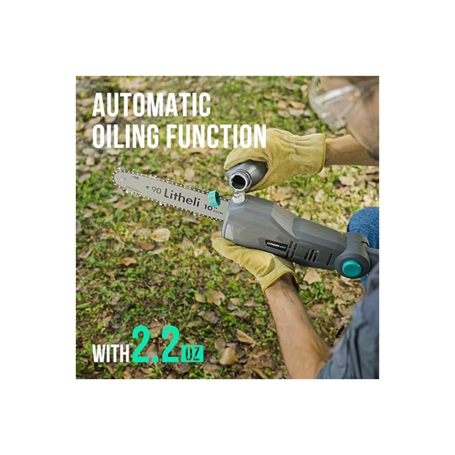 Scie à poteau sans fil Litheli, 2,5&nbsp;Ah 40&nbsp;V de 10 po et chargeur inclus