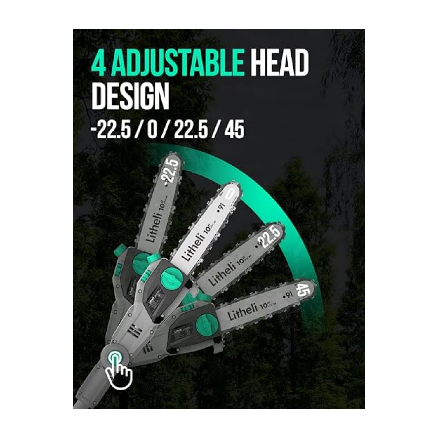 Scie à poteau sans fil Litheli, 10 po avec batterie 2,0&nbsp;Ah et chargeur