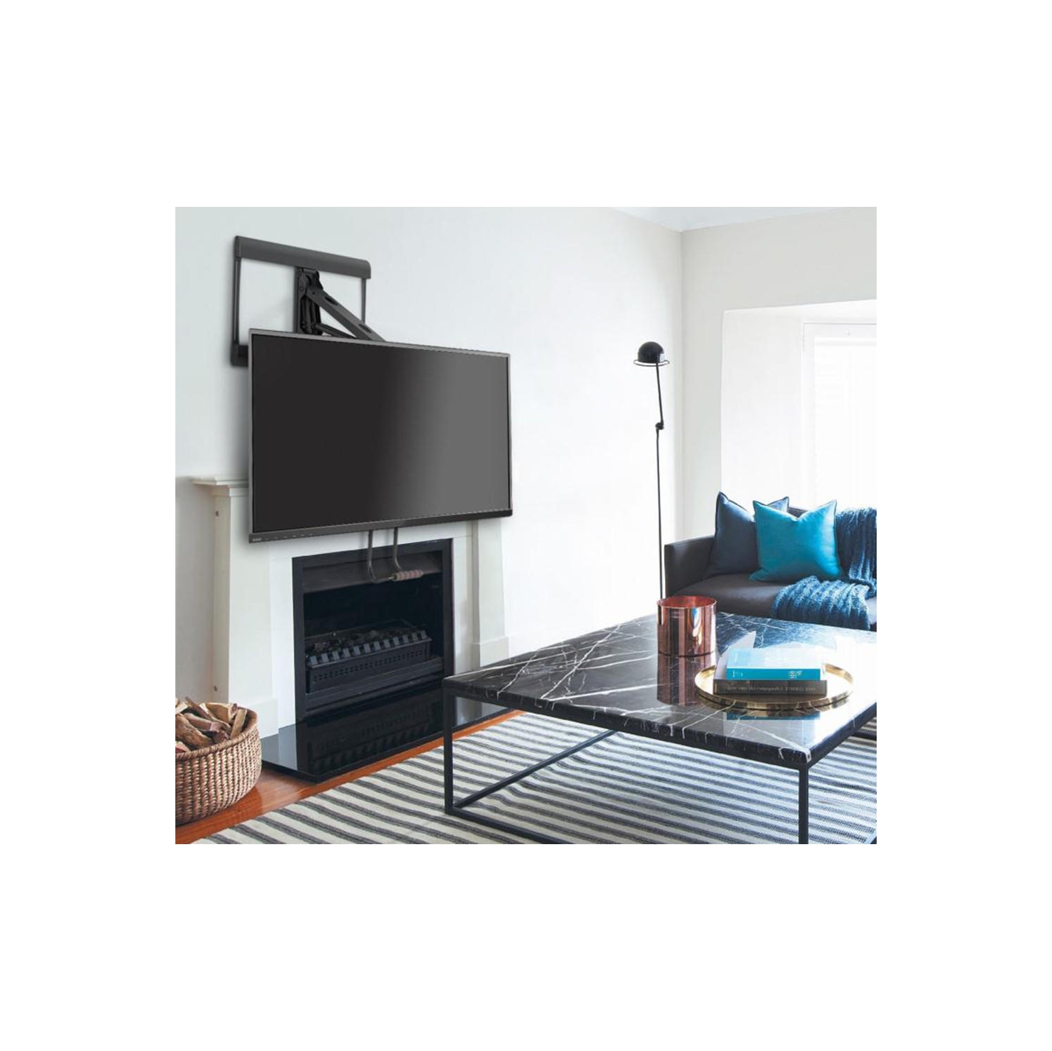 43-70 Inch Above Fireplace Pull-Down Full Motion TV Wall Mount, TV Mounts Bracket Max Load Capacity 77lbs and VESA up to 600x400