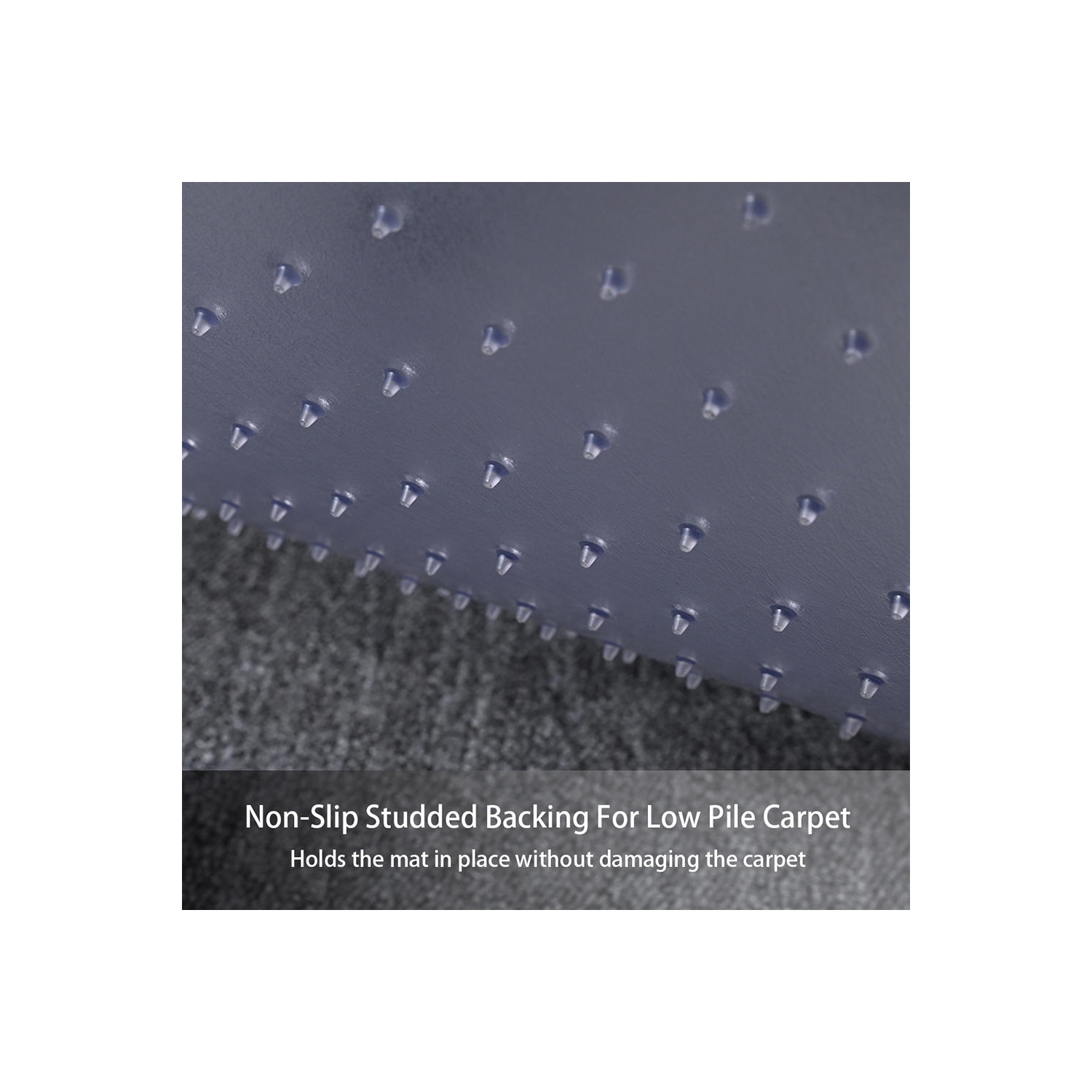 Tapis de chaise de bureau rectangulaire avec crampons et antidérapants en PVC translucide de 36Les tapis de tapis de chaise de bureau 48 po