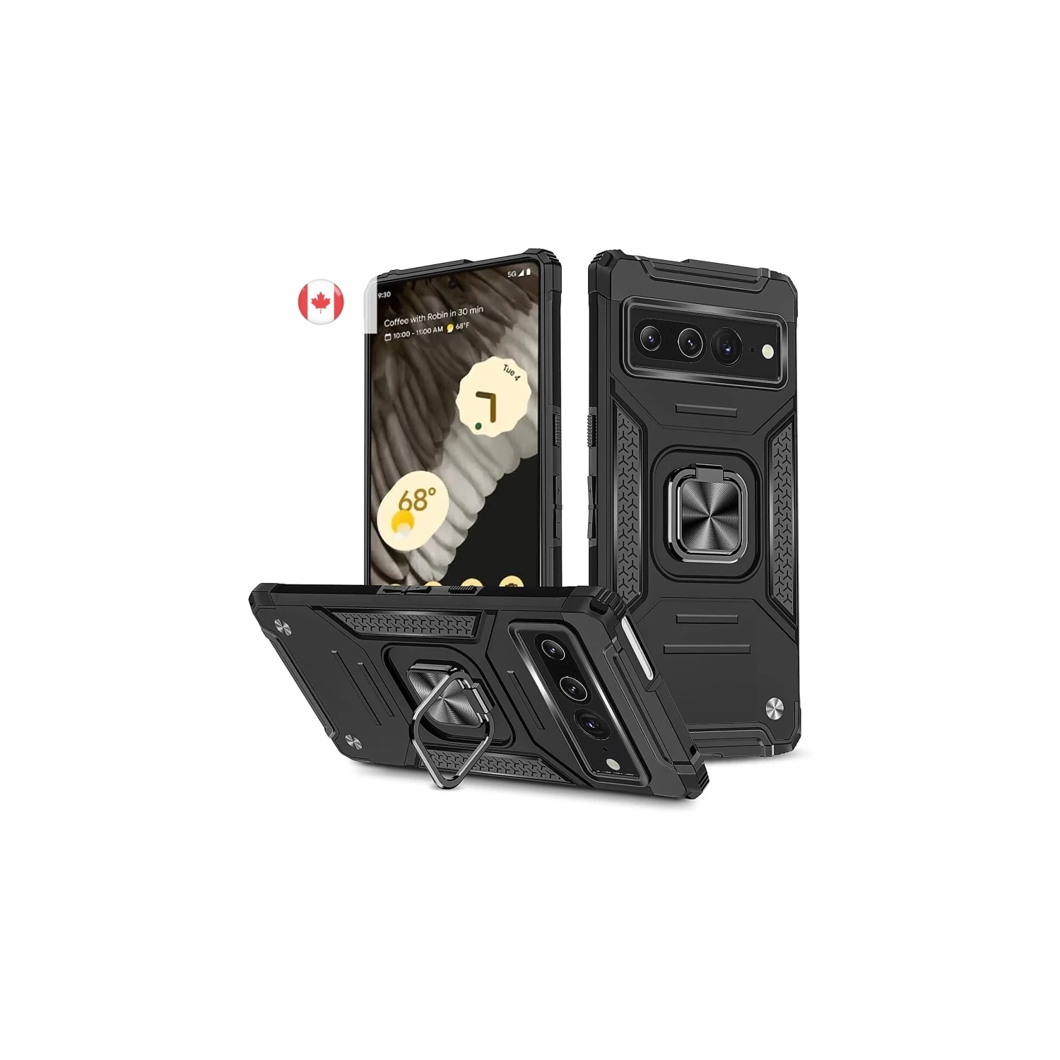 Rugged Military-Grade Shockproof Google Pixel 8 Case with Lens Protection and back magnet for car mount