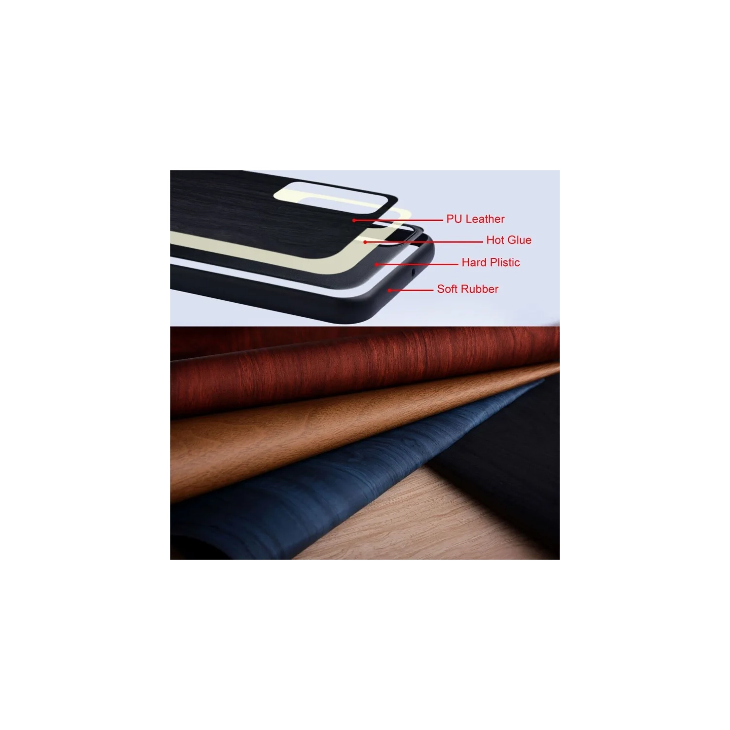 Premium Wood Pattern Bamboo Luxury PU Leather Case for Google Pixel 8 - Stylish Protective Cover