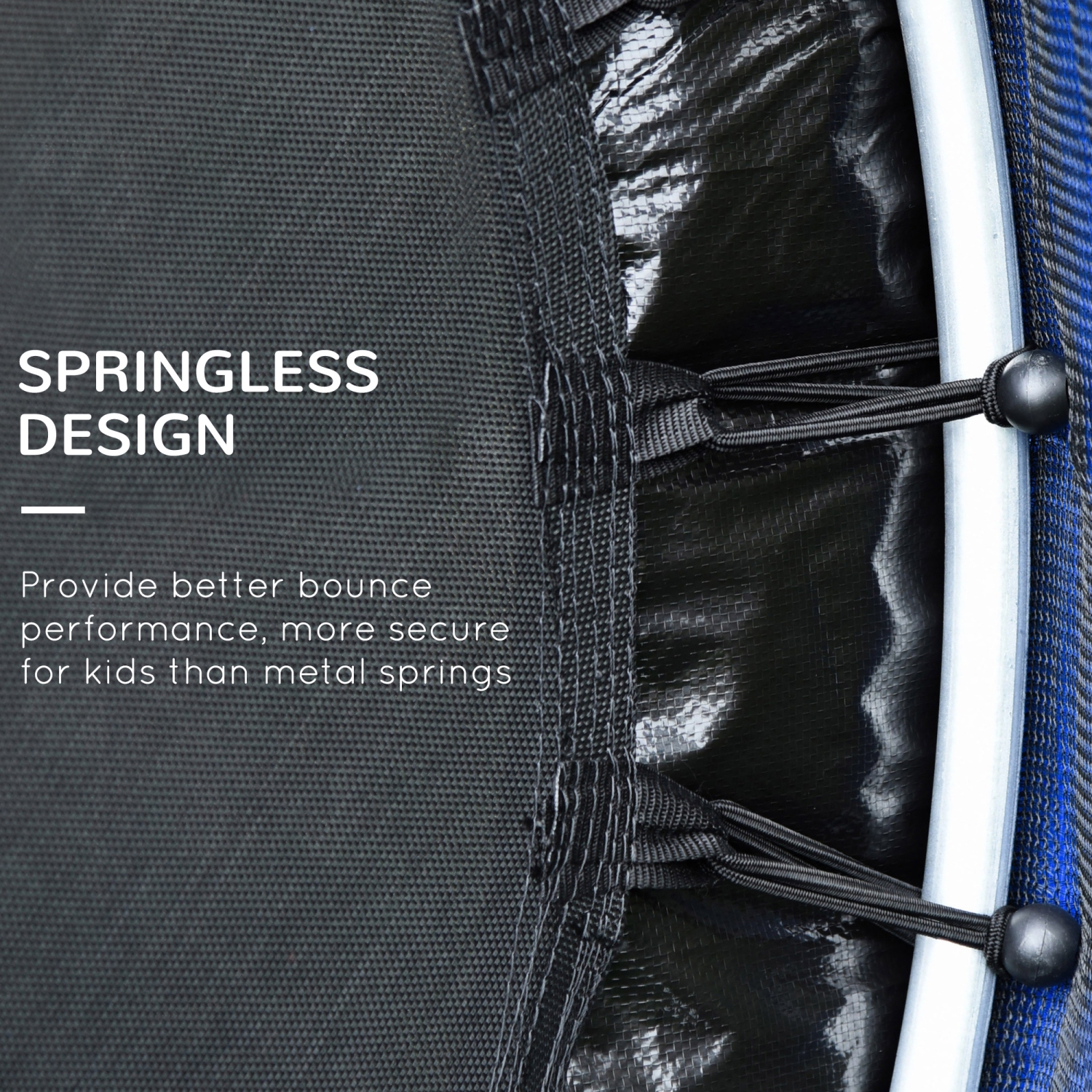 Outsunny – Trampoline intérieure avec filet, cadre en acier, siège sauteur rond pour enfants de 3 à 6 ans, multicolore, 55&nbsp;po