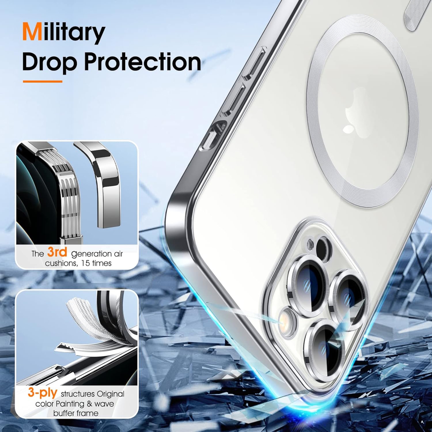 Supershield Apple Fitted Hard Shell Case with MagSafe for iPhone 15 - Silver