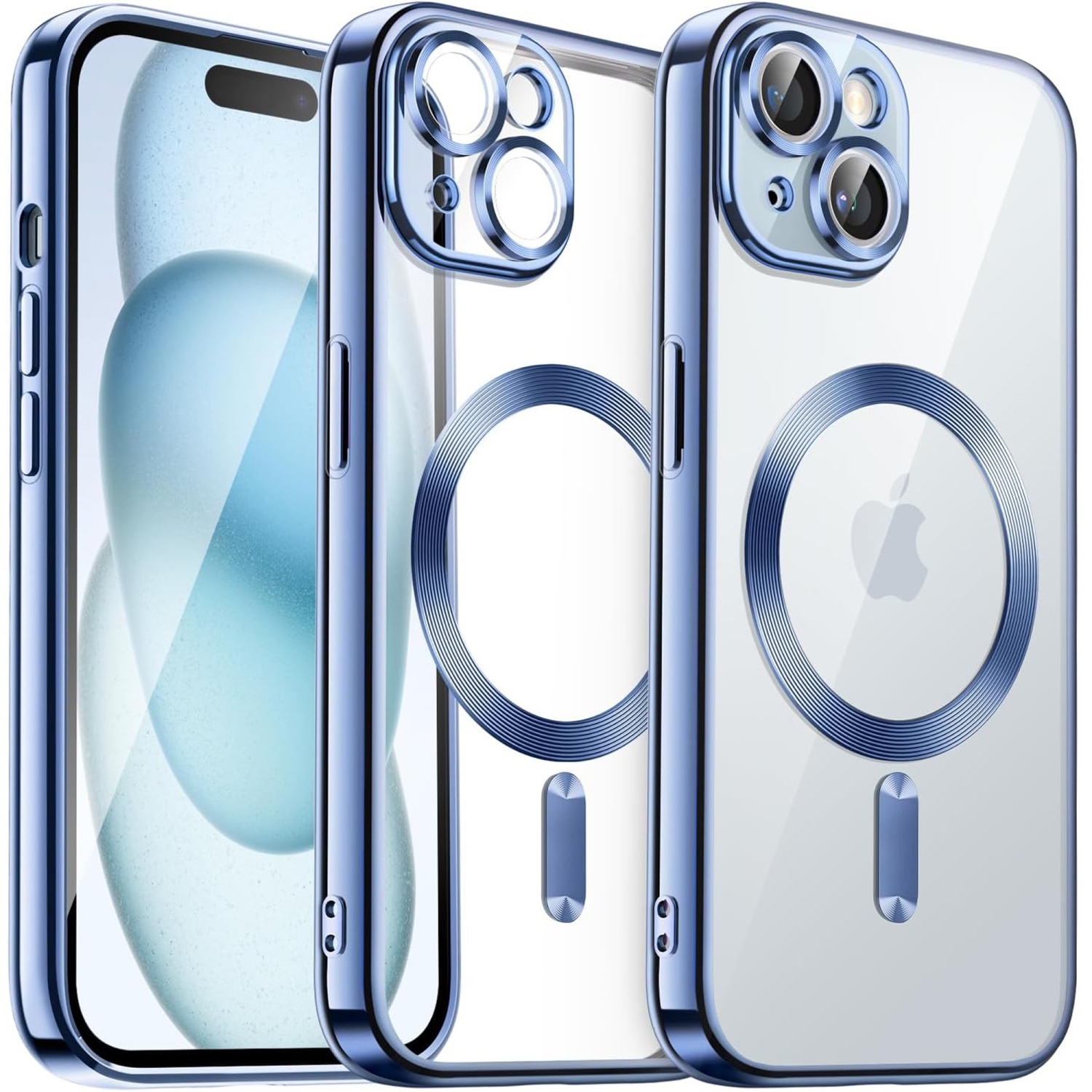 Étui rigide ajusté d'Apple avec MagSafe de Supershield pour iPhone 15 - Bleu