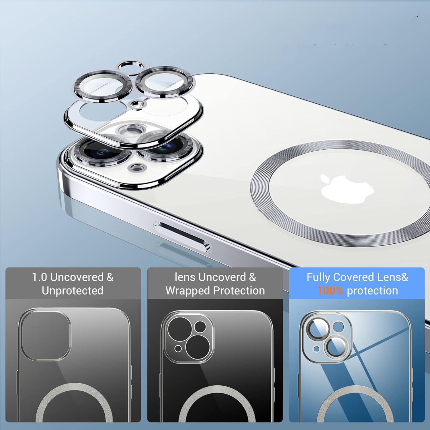 SuperShield Apple Fitted Hard Shell Case with MagSafe for iPhone 15 Plus - Silver