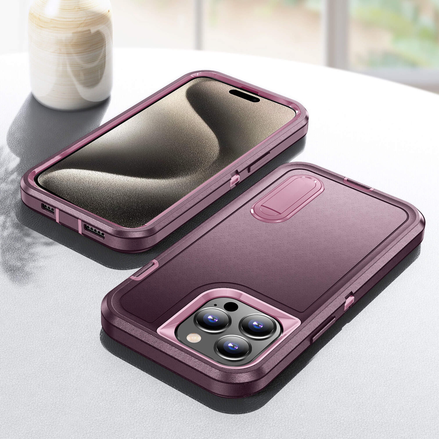 Supershield Defender Fitted Hard Shell Stand Back Cover Case for iPhone 15 Plus - Purple