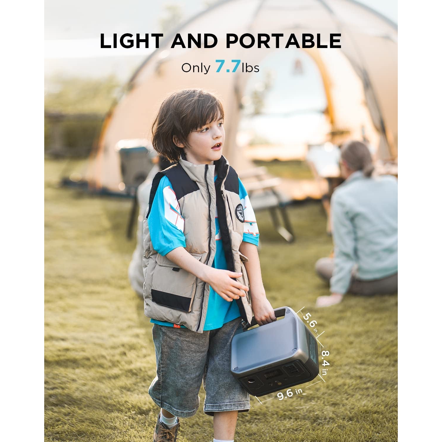 River 2 Portable Power Station - 256Wh LiFeP04 Battery, 1 Hour Fast Charging, 2 AC Outlets up to 600W, Solar Generator for Outdoor Camping, RVs, and