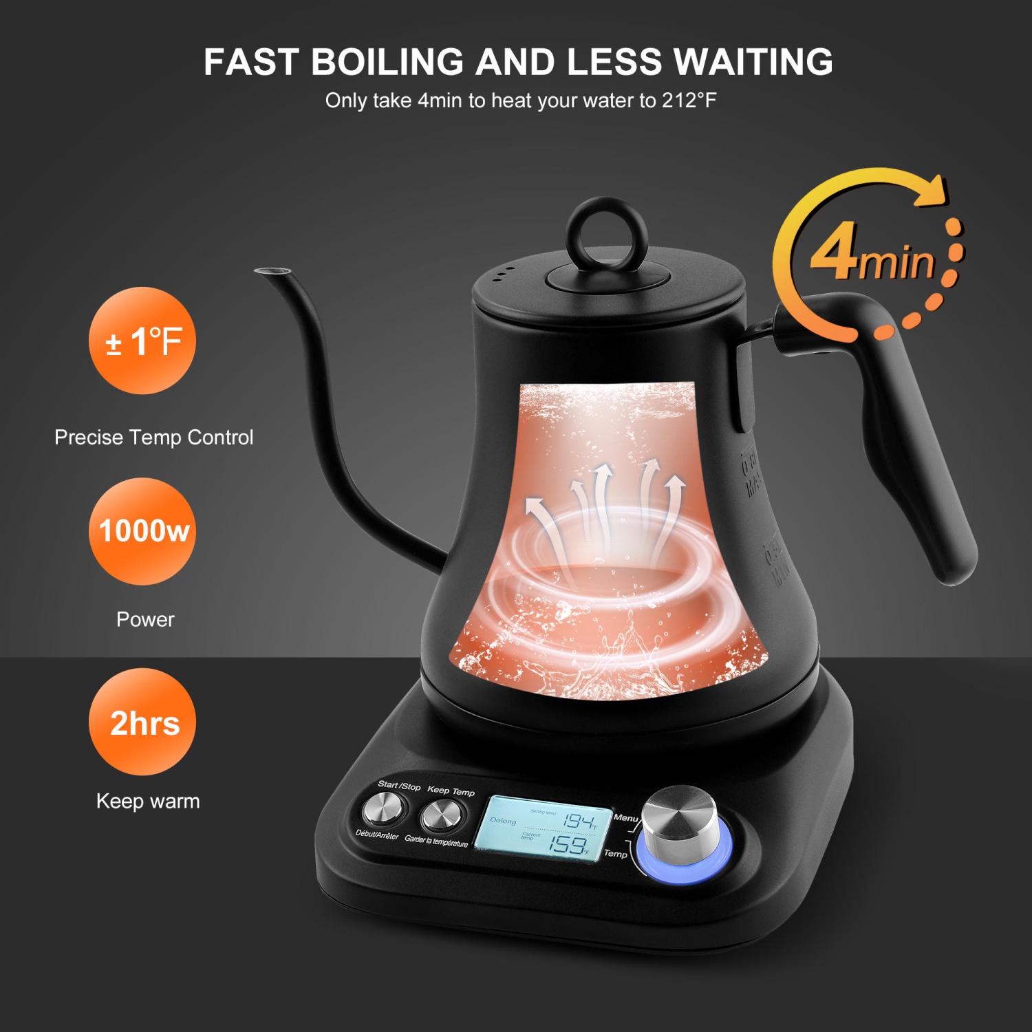 Willsence Electric Gooseneck Kettle Temperature Control, Pour Over Kettle - Tea  Kettles, Facebook Marketplace