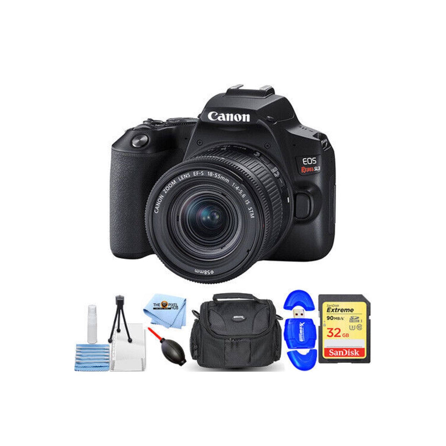 Canon EOS Rebel SL3 Camera with 18-55mm IS STM Lens (Black) - 7PC Accessory Kit