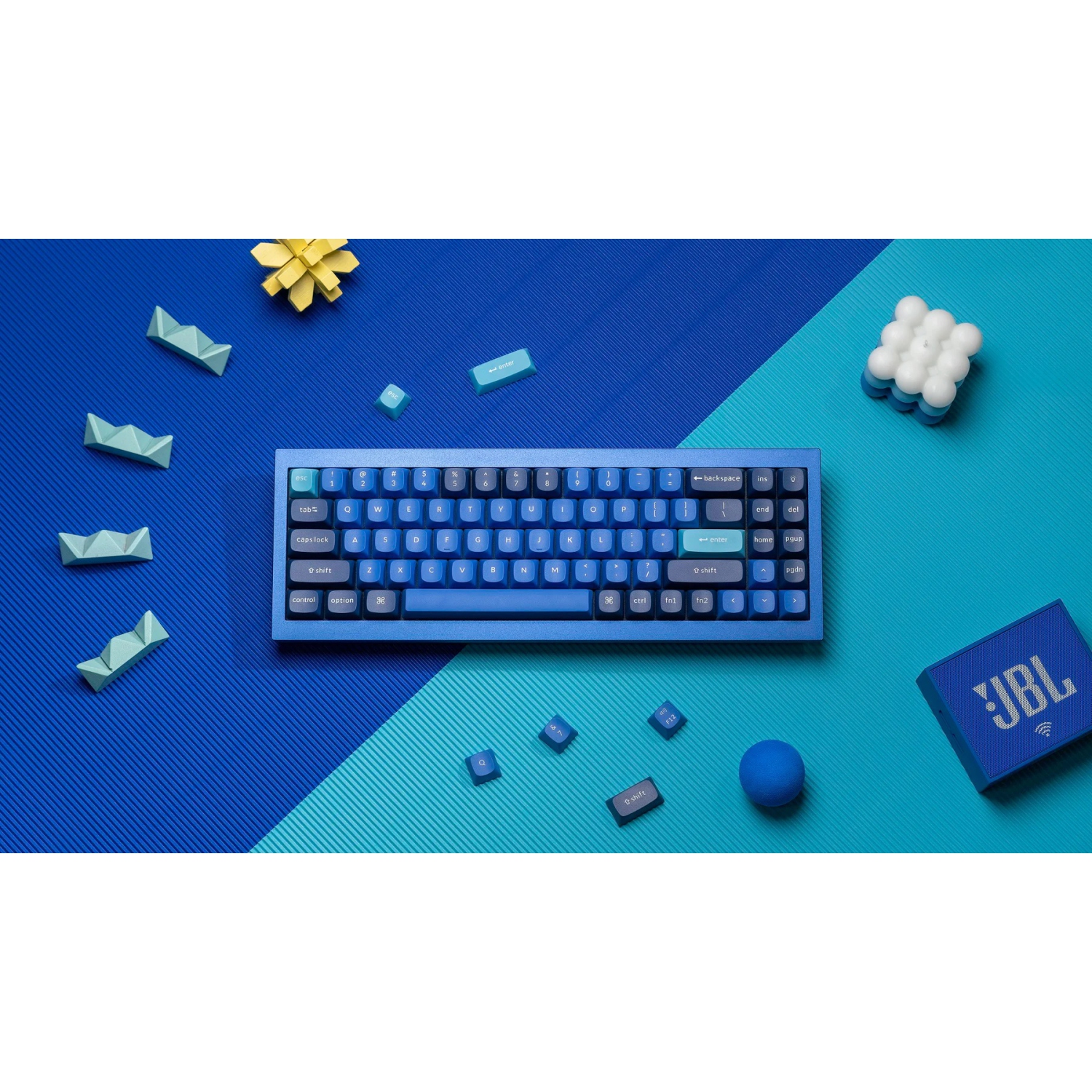 Keychron Q7 RGB Hotswap Mechanical Gaming Keyboard – 70% Layout, Gateron Pro Brown Switches – Compatible with Windows & macOS, Blue