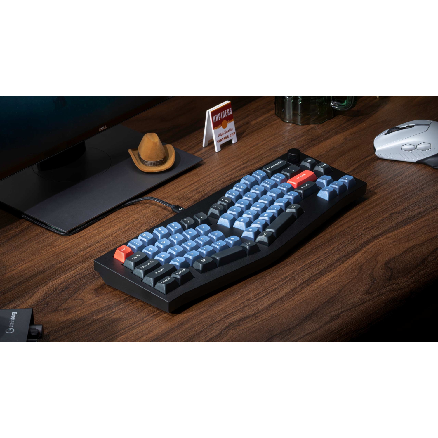 Keychron Q8 RGB Hotswap Mechanical Gaming Keyboard – 65% Alice Layout , Gateron Pro Blue Switches with Knob – Compatible with Windows & macOS, Black