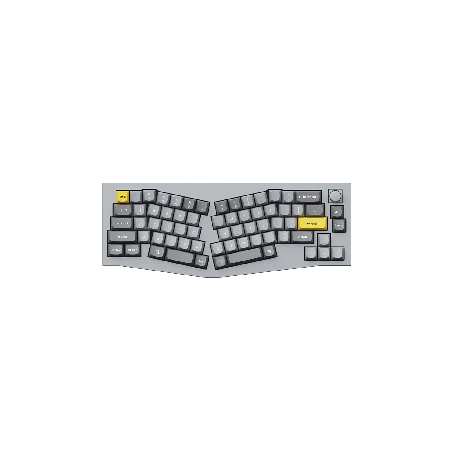 Keychron Q8 RGB Hotswap Mechanical Gaming Keyboard – 65% Alice Layout , Gateron Pro Blue Switches with Knob – Compatible with Windows & macOS, Grey