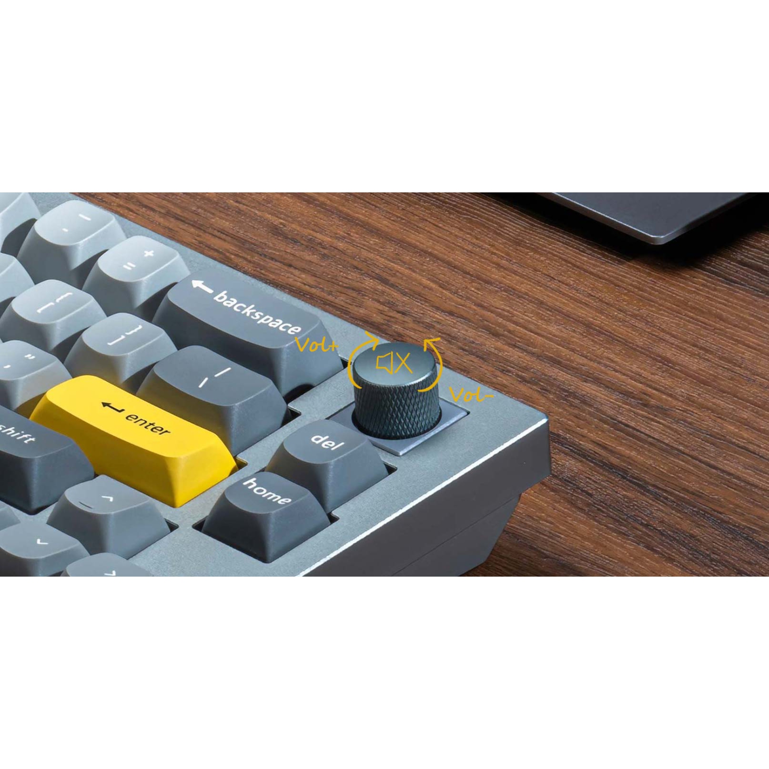 Keychron Q8 RGB Hotswap Mechanical Gaming Keyboard – 65% Alice Layout , Gateron Pro Blue Switches with Knob – Compatible with Windows & macOS, Grey