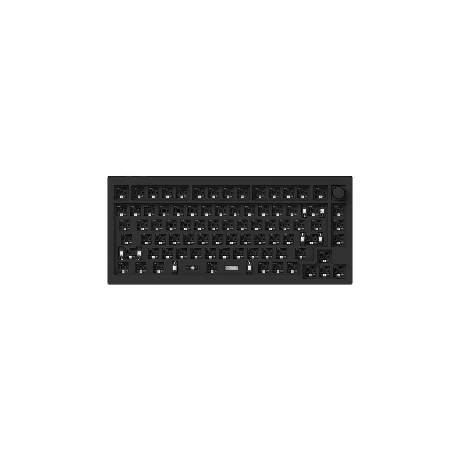 Keychron Q1 Pro Hotswap Mechanical Keyboard - RGB - Aluminum Frame - Carbon Black - Wireless - with Knob - Barebone - 75% - Windows Mac OS (Q1P-B1)