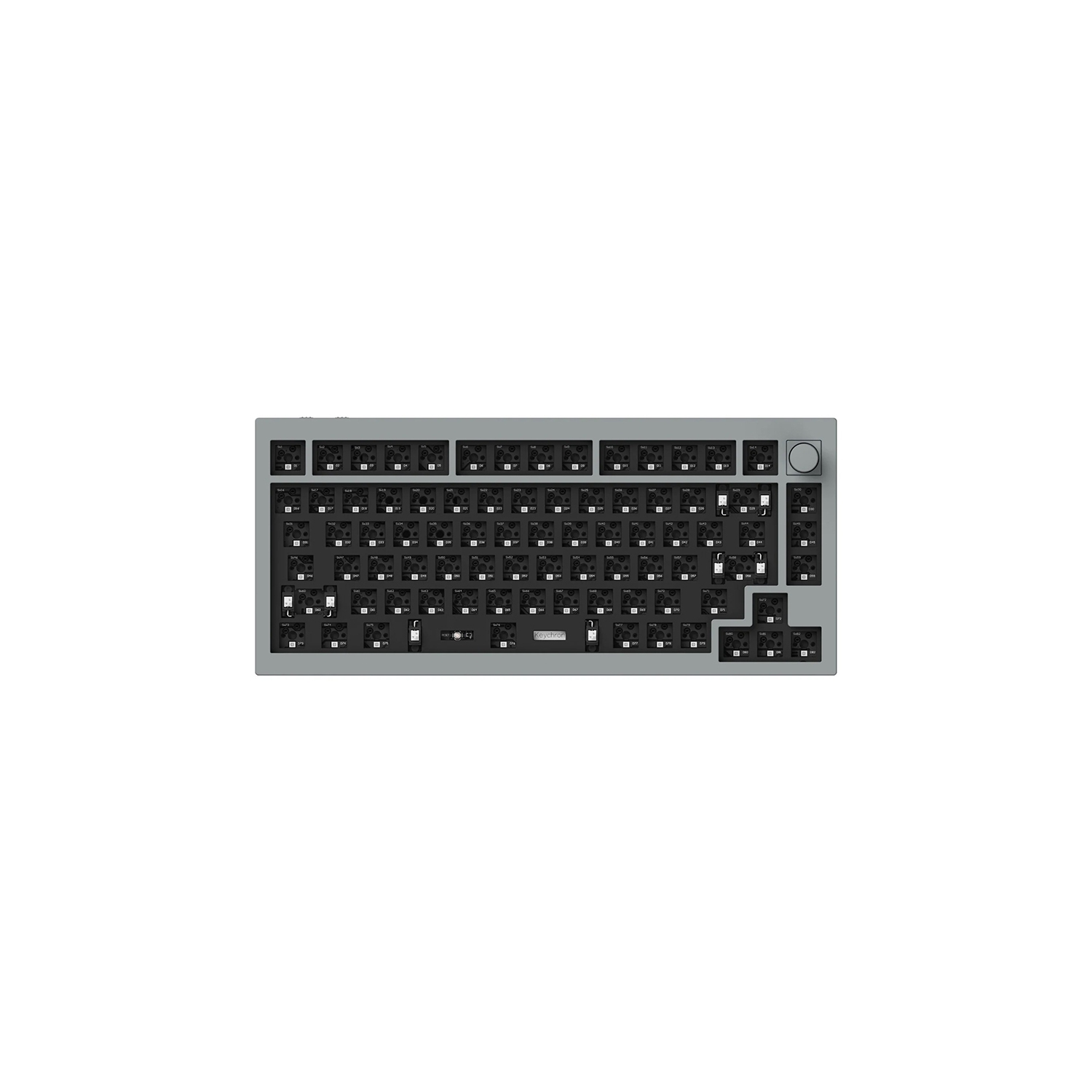 Keychron Q1 Pro Hotswap Mechanical Keyboard - RGB - Aluminum Frame - Silver Grey - Wireless - with Knob - Barebone - 75% - Windows Mac OS (Q1P-B2)