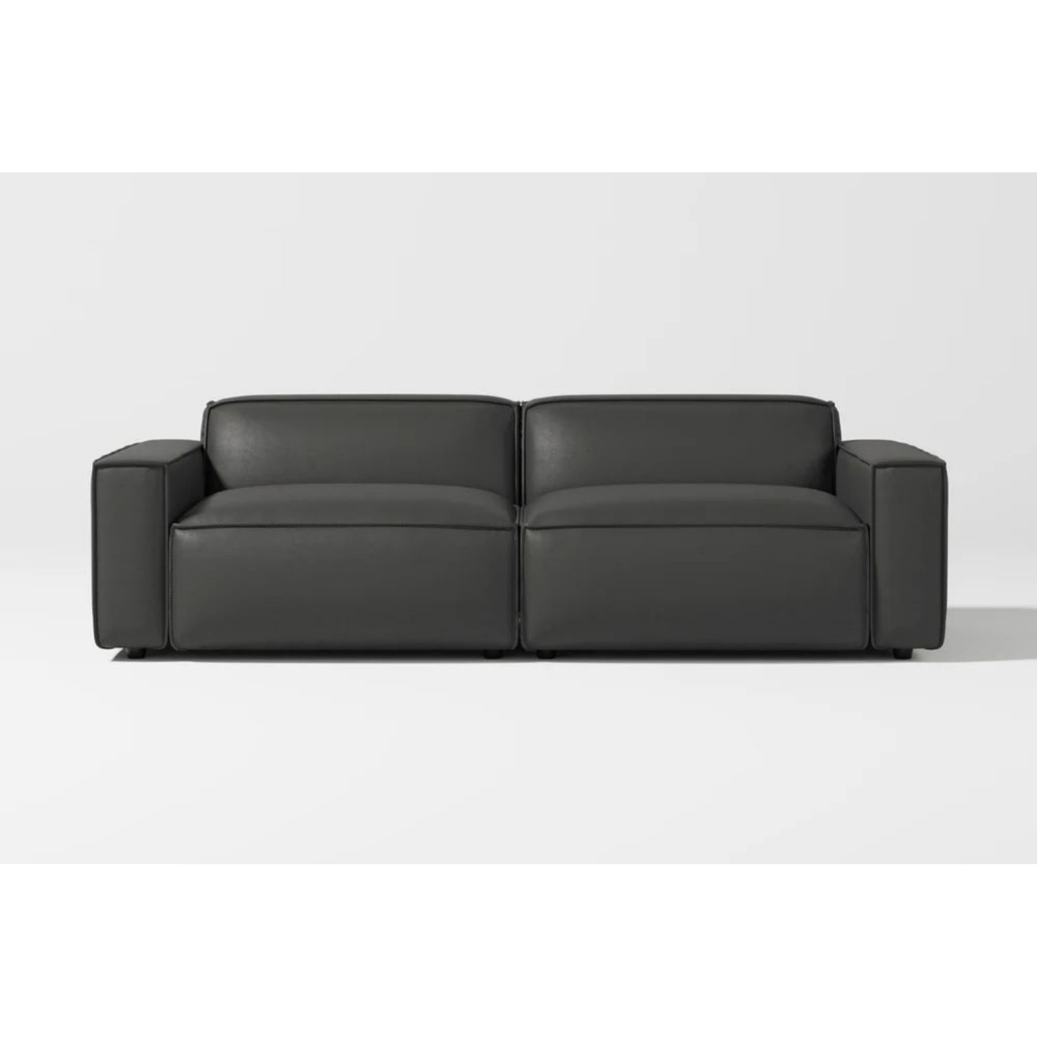 Valencia Nathan – sofa modulaire en cuir aniline avec mousse haute densité et duvet, causeuse, noir