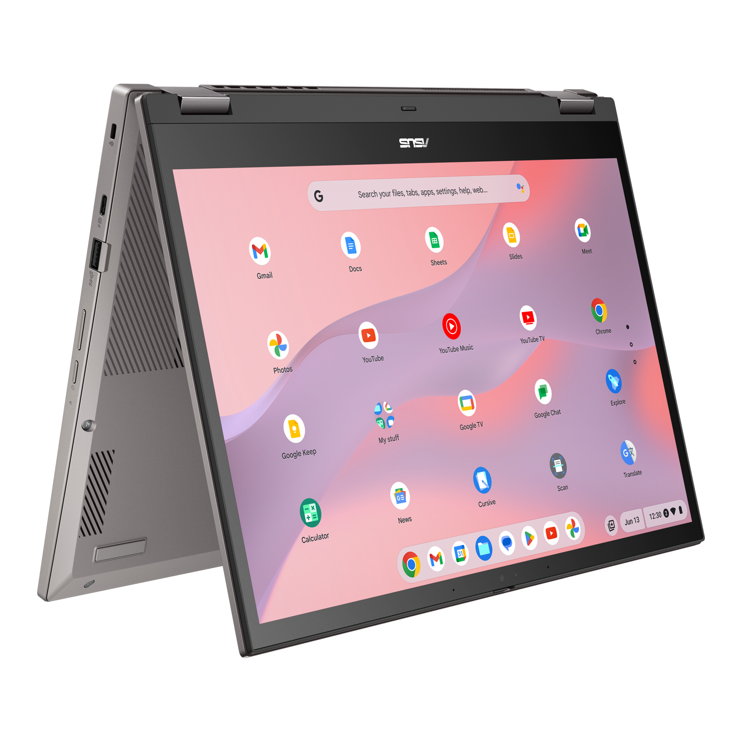 ASUS Chromebook CM34 Flip laptop 14" Touch Display (1920x1200), AMD Ryzen™ 3 7320C CPU, 128GB SSD, 8GB RAM, Wifi 6, FHD camera, ChromeOS, ZINC, CM3401FFA-DB31T-CB