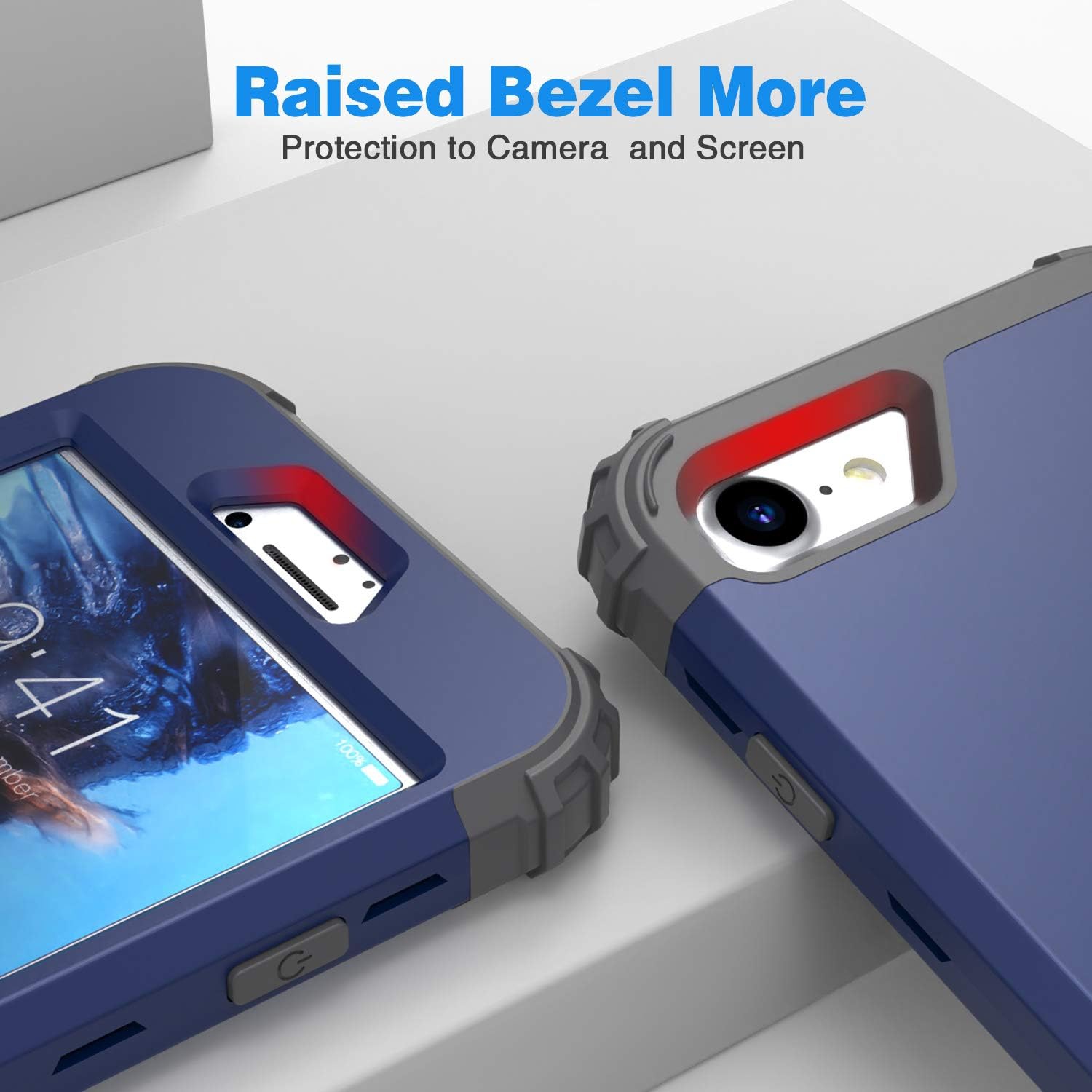 iPhone SE 2020 Case, Hybrid 3 in 1 Shockproof Slim Heavy Duty Hard PC Cover Soft Silicone Rugged Bumper Full