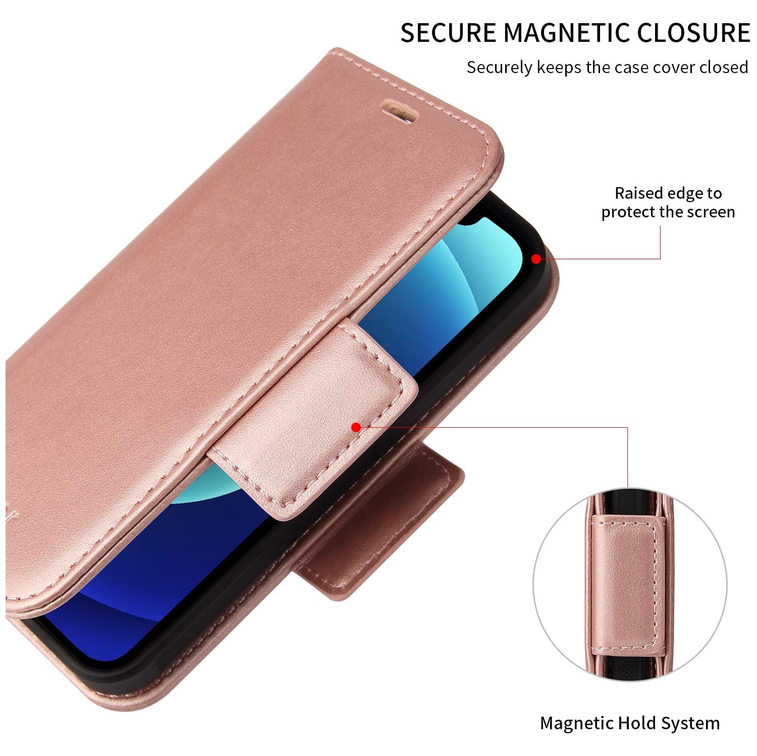 Detachable Magnetic Wallet Case with RFID Protection Compatible for iPhone 12 Mini [5.4 inch] [Vajio Series] -