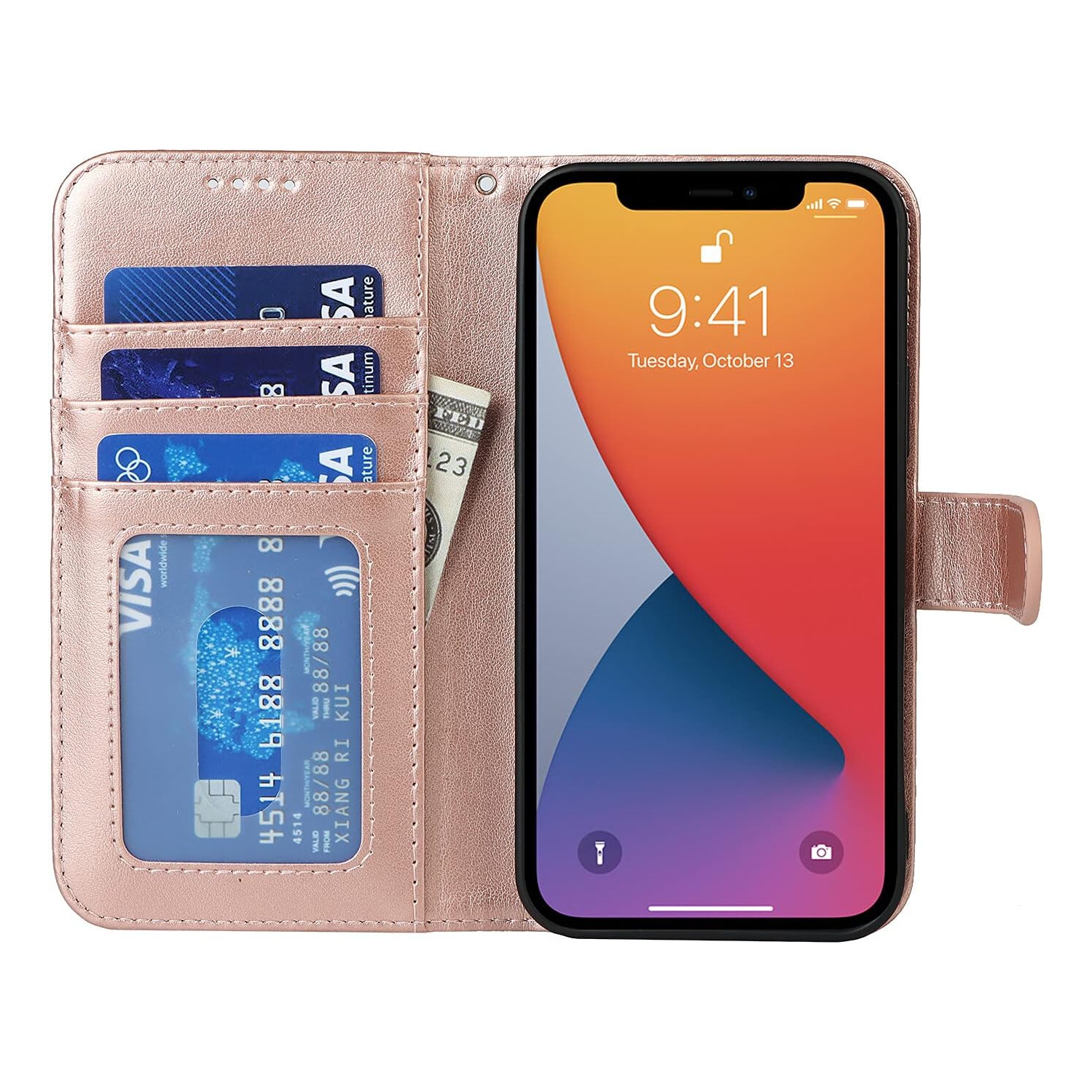 iPhone 11 Pro Wallet Case,Premium Leather Card Holder Card Slot Magnetic Closure Flip Kickstand Women Wallet