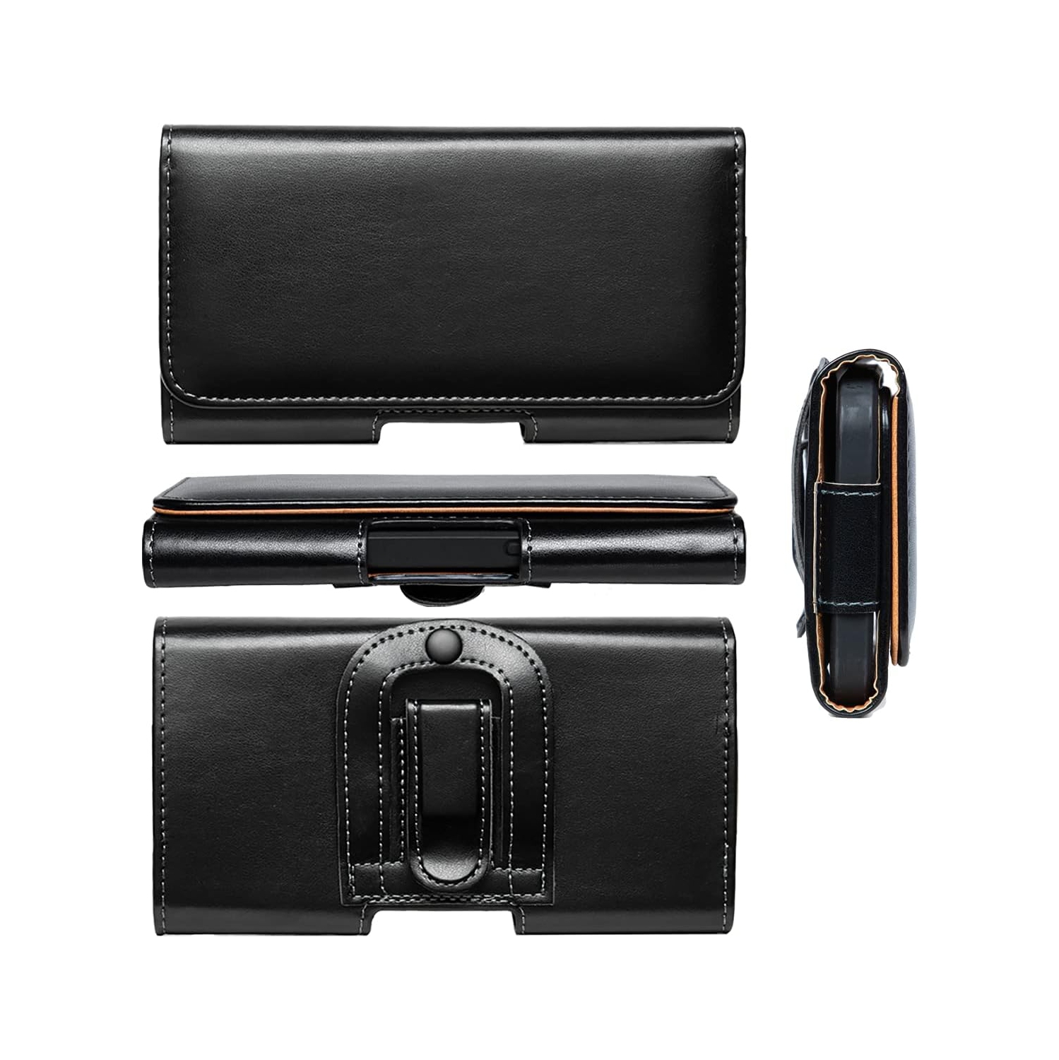 PU Leather Phone Holster Belt Clip Case for Samsung Galaxy A53 A52 A51 A32 A10S, S21 FE S20 FE S10 Plus, iPhone 13 Pro