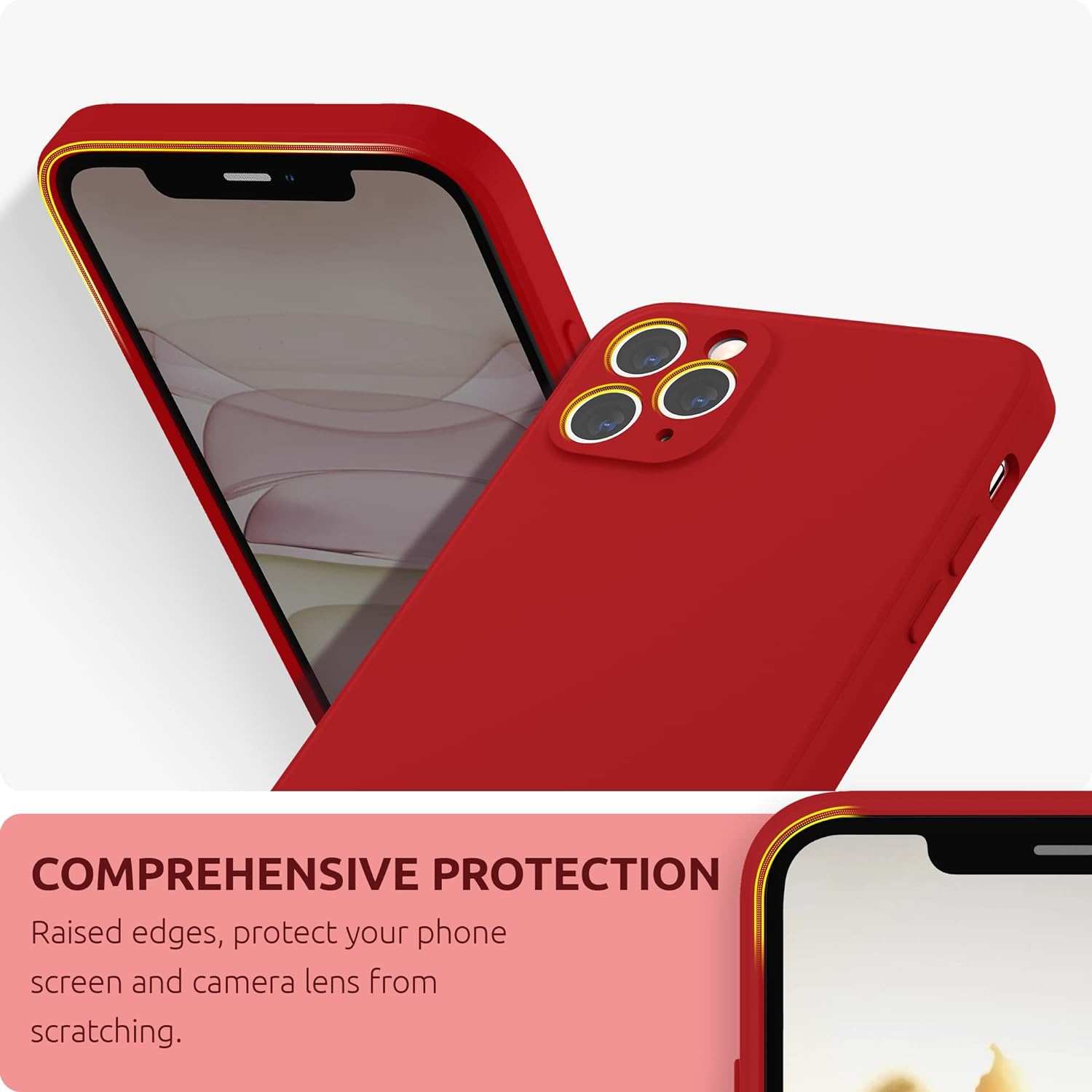 Silicone Case Compatible with iPhone 11 Pro Max, Soft Liquid Silicone Shockproof Flat Edge Phone Case