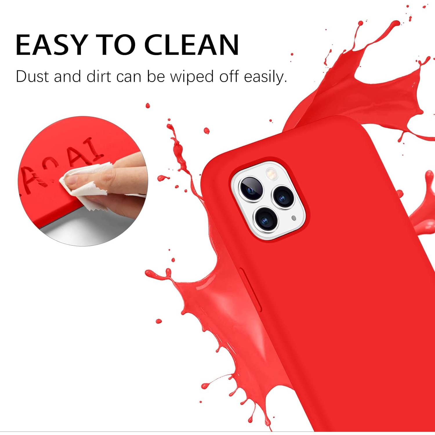 iPhone 11 Pro Case, Liquid Silicone Soft Gel Rubber Slim Cover with Microfiber Cloth Shockproof Anti Scratch