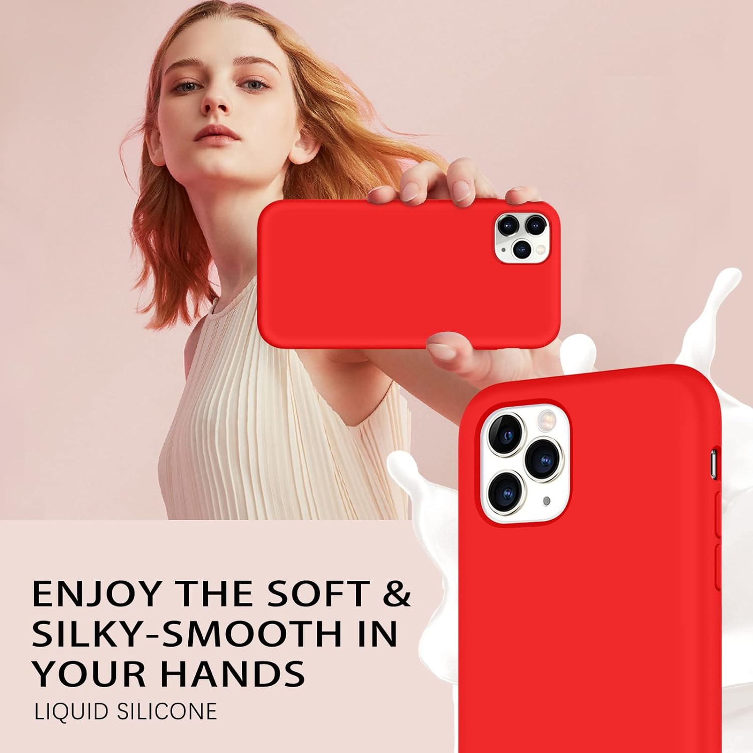 iPhone 11 Pro Case, Liquid Silicone Soft Gel Rubber Slim Cover with Microfiber Cloth Shockproof Anti Scratch