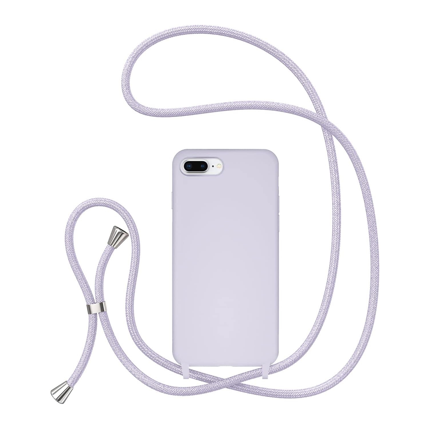 Crossbody Lanyard Phone case for iPhone 7 Plus/8 Plus, Silicone Phone Cover with Adjustable Necklace Strap Soft