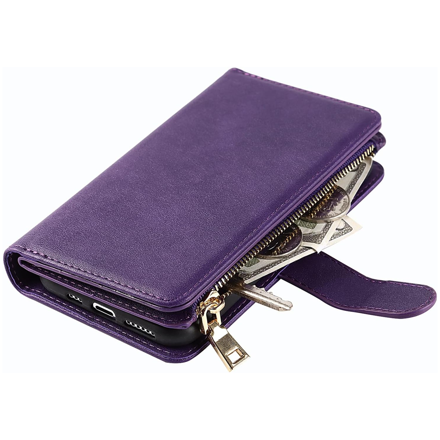 Compatible with iPhone 11 Pro Wallet Case,[9 Card Slots] Removable Adjustable Crossbody Necklace Lanyard