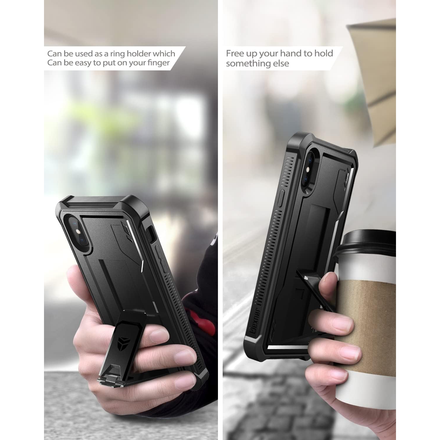 Case for iPhone Xs 360 Full Body Heavy Duty Rugged Shockproof Military Drop Tested Protective Cover Built in
