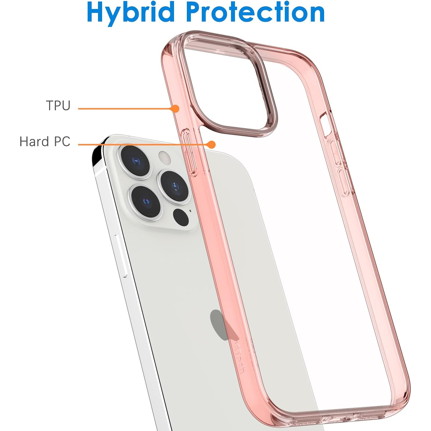 Case Compatible with iPhone 13 Pro Max 6.7-Inch, Shockproof Bumper Cover, Anti-Scratch Clear Back