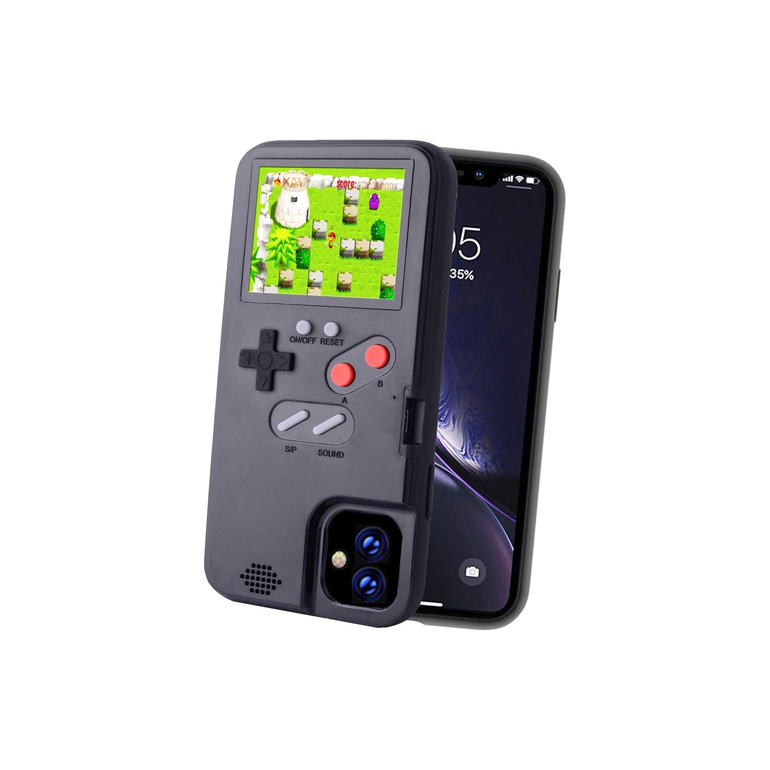 Handheld Game Console Phone Case for iPhone 11 Pro Max Case with Buit in 36 Retro Games Compatible with iPhone