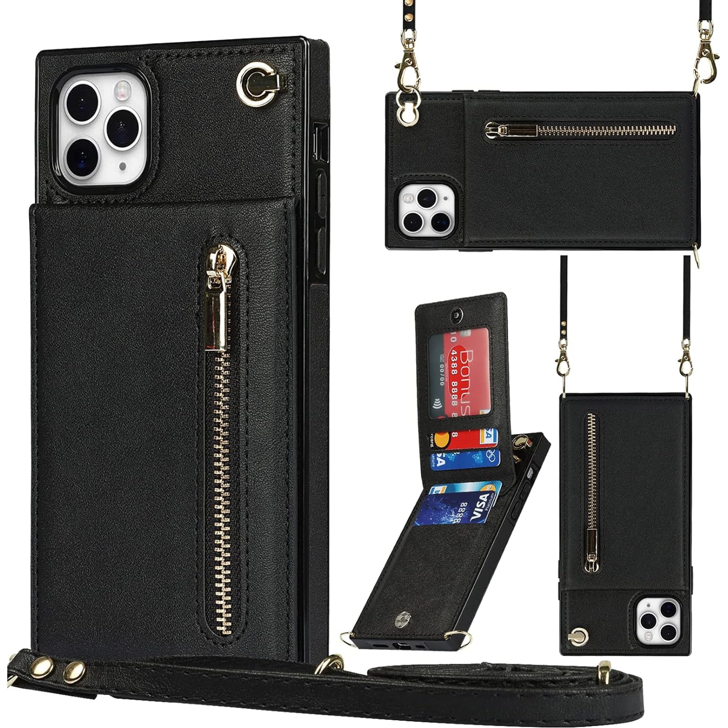 Crossbody Phone Case for iPhone 11 Pro Case with Card Holder for Women,iPhone 11 Pro Case Wallet with Strap