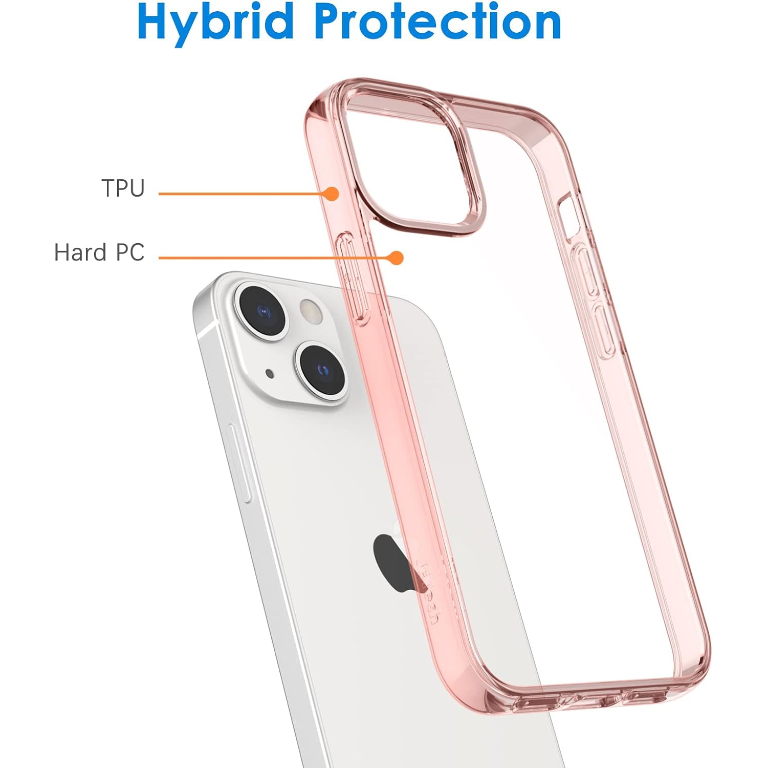 Case for iPhone 13 mini 5.4-Inch, Shockproof Bumper Cover, Anti-Scratch Clear Back